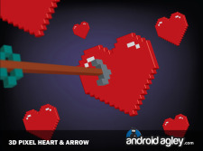 free vector 3D Pixel Heart and Arrow