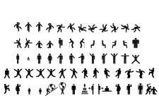 free vector Man & woman sign pictograms