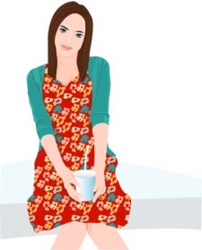 free vector Beautiful girl in sit positions 11