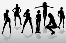 free vector Girls silhouettes free vector