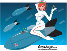 free vector Rocket Girl