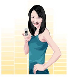 free vector Girl with phone 5