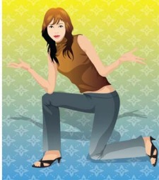 free vector Sit girl position vector 7
