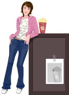 free vector Jeans Girl Vector 4