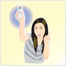 free vector Girl with phone 23