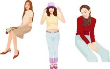 free vector Sit girl position vector 29