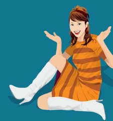 free vector Sit girl position vector 18