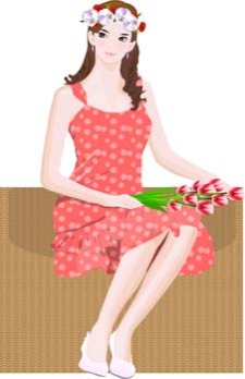 free vector Beautiful girl in sit positions 14