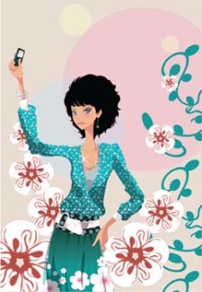 free vector Girl with phone 22