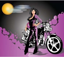 free vector Motorcycle girl 6
