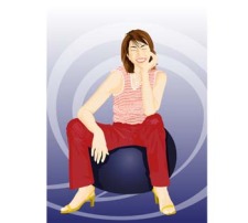 free vector Beautiful girl in sit positions 10