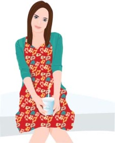 free vector Beautiful Girl with a cup of coffee 13