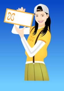 free vector Girl carrier board 1
