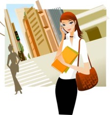 free vector Girl with phone 7