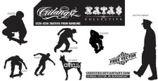 free vector Skaters silhouettes free vector
