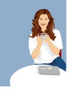 free vector Beautiful Girl with a cup of coffee 6
