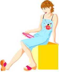 free vector Beautiful girl in sit positions 5