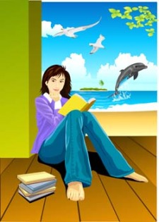 free vector Sit girl position vector 2