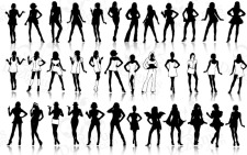 free vector Sexy Girls Silhouettes