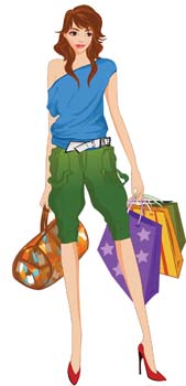 free vector Shopping girl 16
