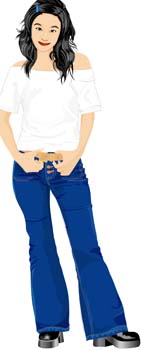 free vector Jeans Girl Vector 16