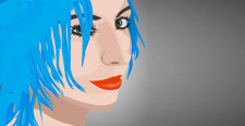 free vector Girl with blue hair free vector