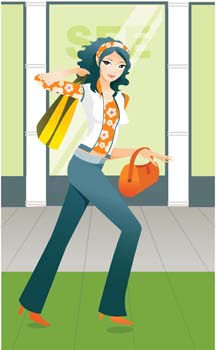 free vector Shopping girl 1