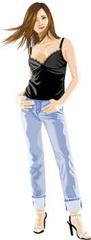 free vector Jeans Girl Vector 17