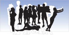 free vector Different style People silhouettes free vector