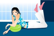 free vector Girl in lay position vector 9