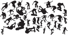 free vector Skaters silhouettes