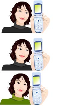 free vector Girl with phone 26