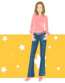 free vector Jeans Girl Vector 2