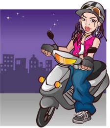 free vector Motorcycle girl 8