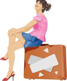 free vector Beautiful girl in sit positions 1