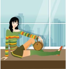 free vector Sit girl position vector 24