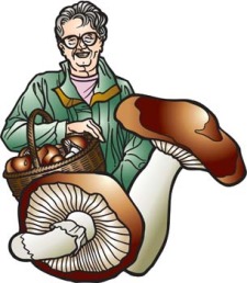 free vector Old lady with mushroom 1
