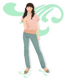 free vector Girl with phone 14