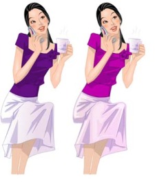 free vector Girl with phone 24