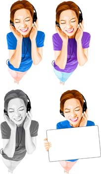 free vector Girl and Music 4