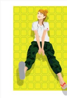 free vector Sit girl position vector 12