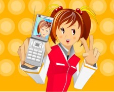 free vector Girl with phone 13