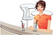 free vector Girl with drink 16