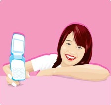 free vector Girl with phone 34