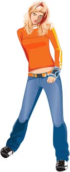 free vector Jeans Girl Vector 8