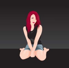 free vector Sit girl position vector 40