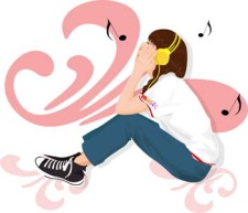free vector Girl and Music 2