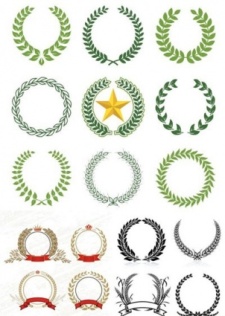 free vector Laurel Wreaths pattern design