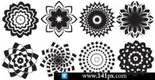 free vector Design elements - White & Black Abstract flowers