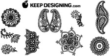 free vector Design elements - Indian henna design free vector